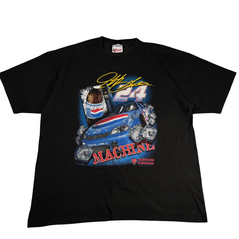 Chase Jeff Gordon Pepsi Racing T-Shirt Men XL Black 90s NASCAR Monte Carlo Tee
